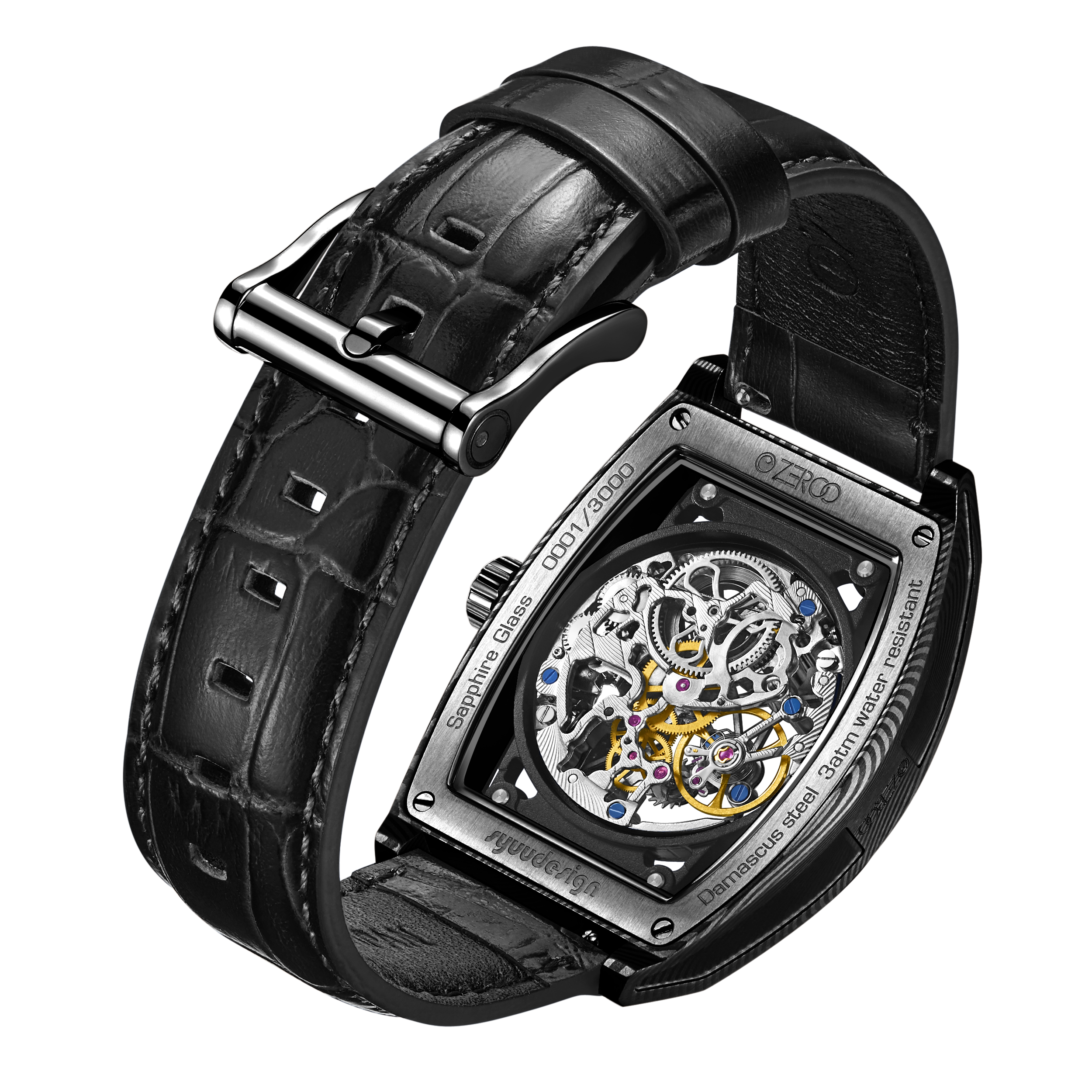 ZEROO M1D | DAMASCUS STEEL THE AURIGA SKELETON MECHANICAL