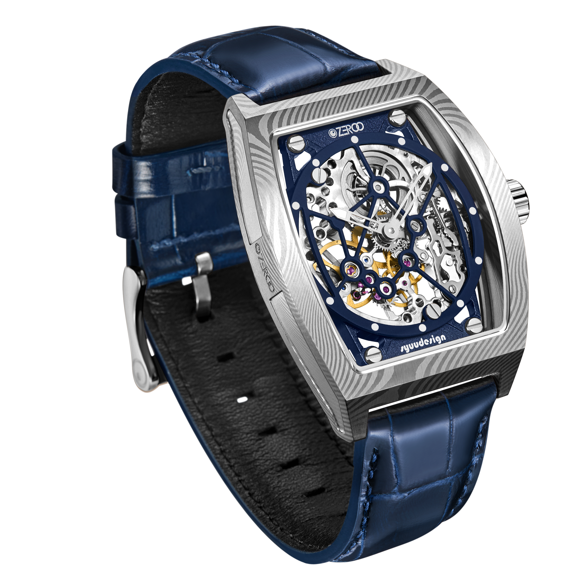 ZEROO M1D | DAMASCUS STEEL THE AURIGA SKELETON MECHANICAL