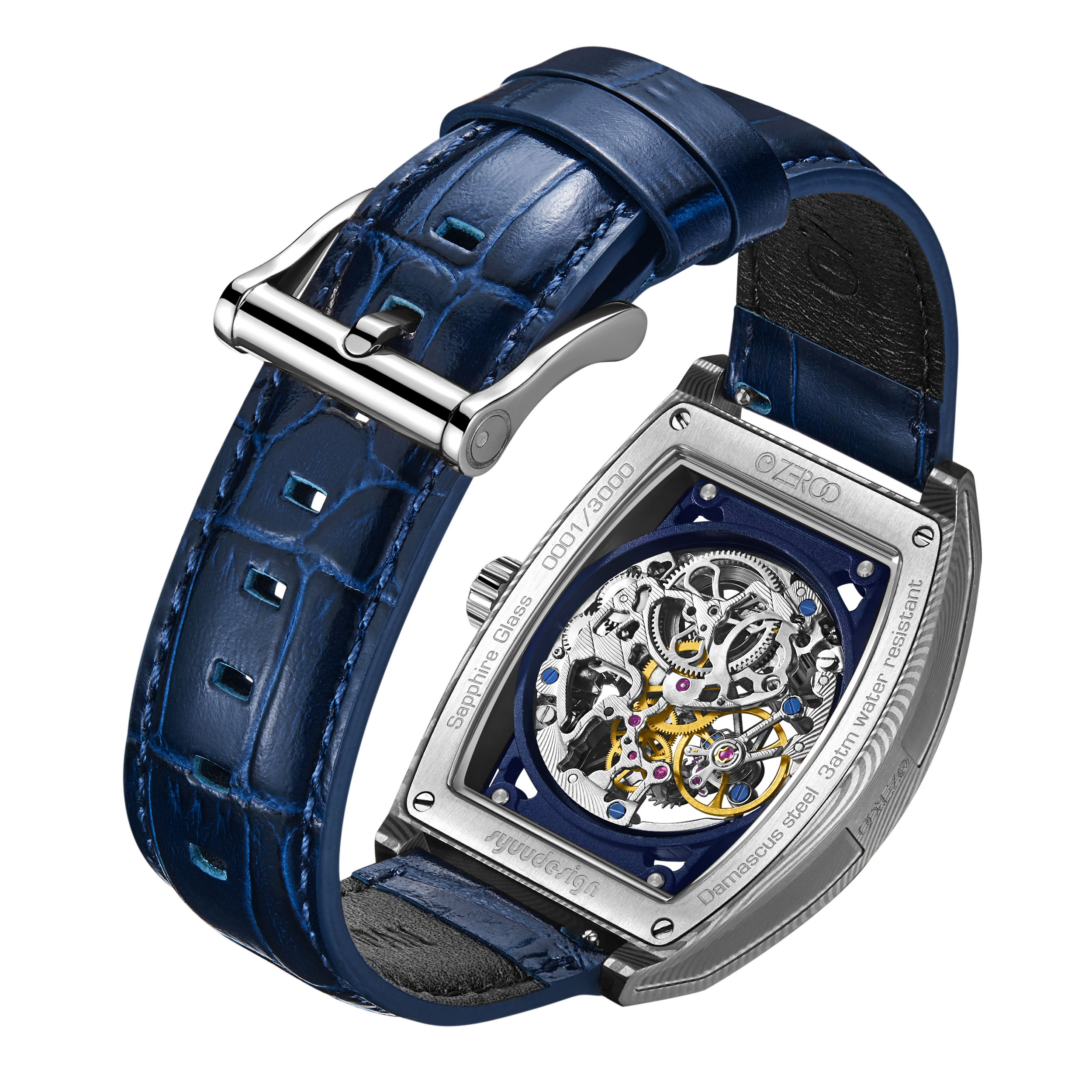 ZEROO M1D | DAMASCUS STEEL THE AURIGA SKELETON MECHANICAL