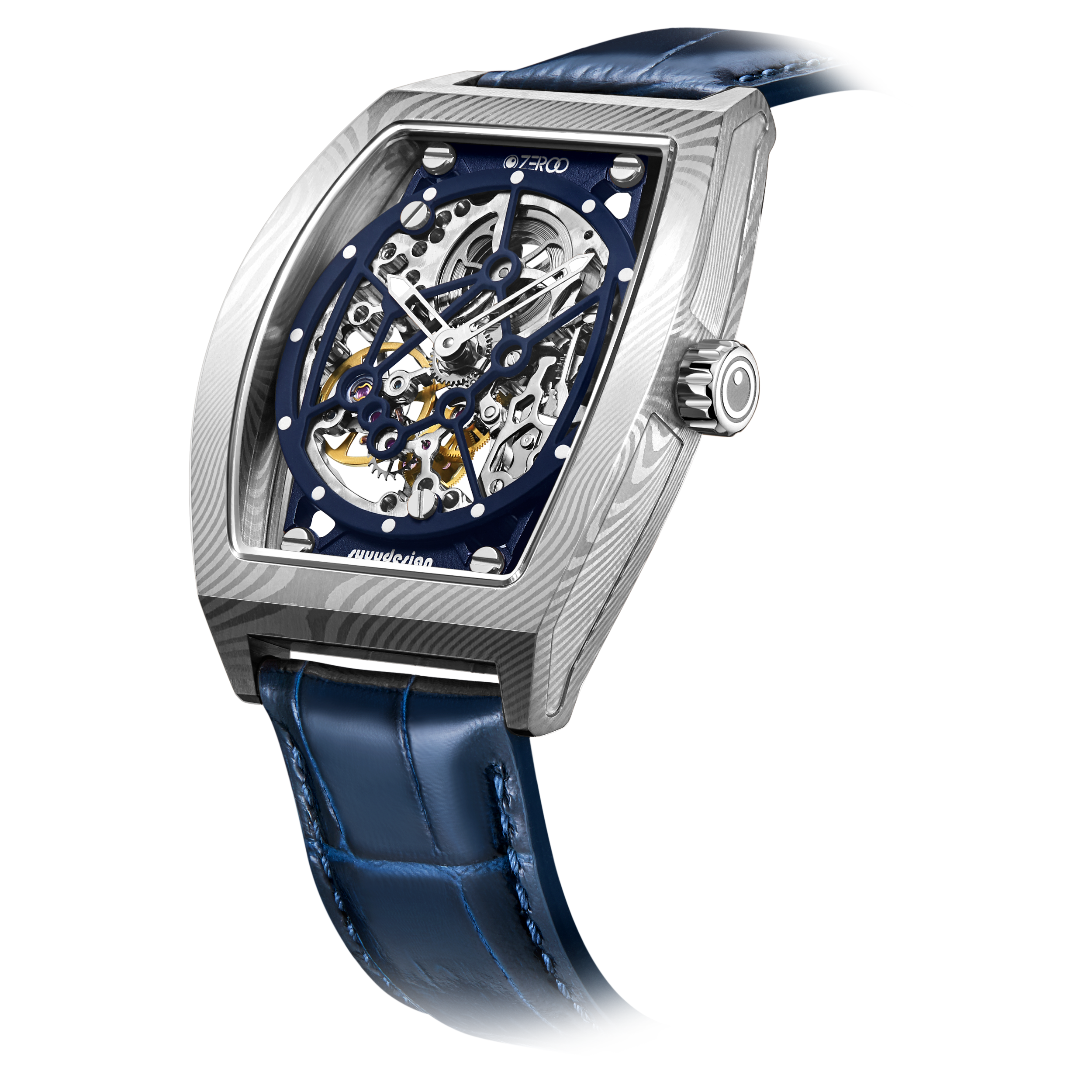 ZEROO M1D | DAMASCUS STEEL THE AURIGA SKELETON MECHANICAL