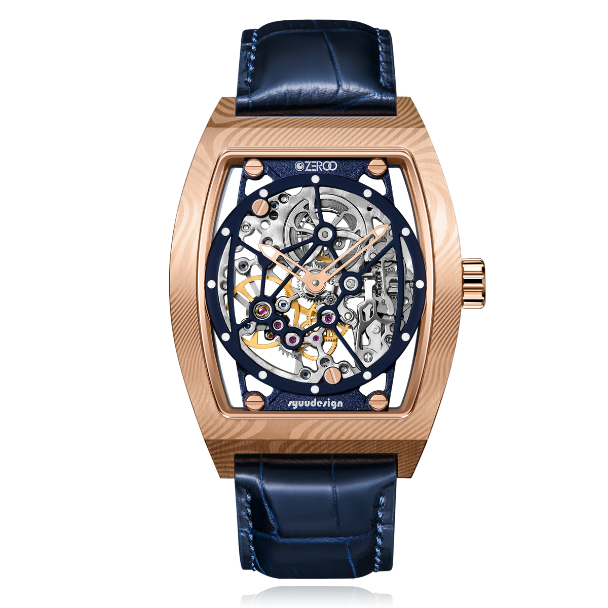 ZEROO M1D | DAMASCUS STEEL THE AURIGA SKELETON MECHANICAL