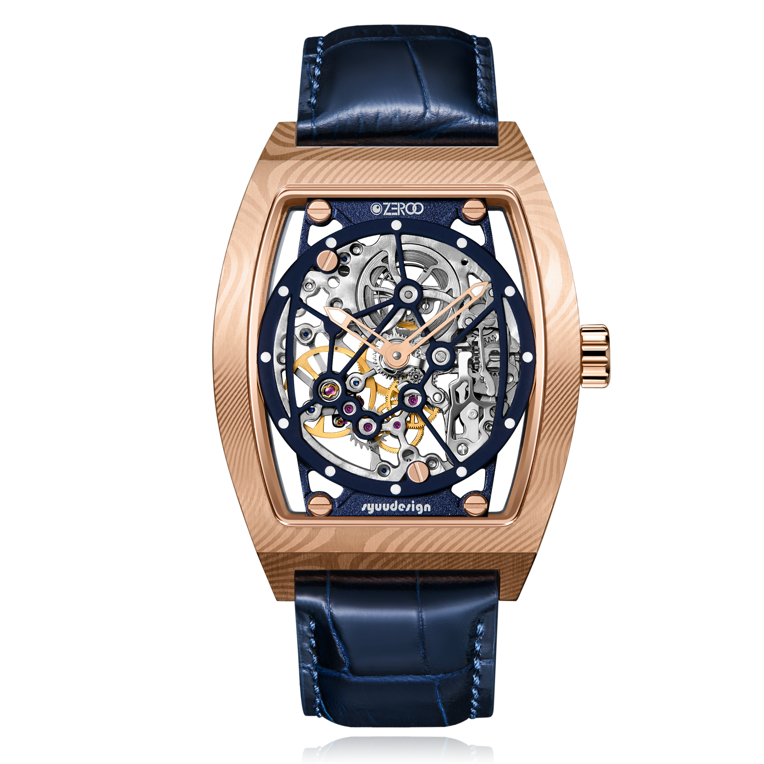 ZEROO M1D | DAMASCUS STEEL THE AURIGA SKELETON MECHANICAL