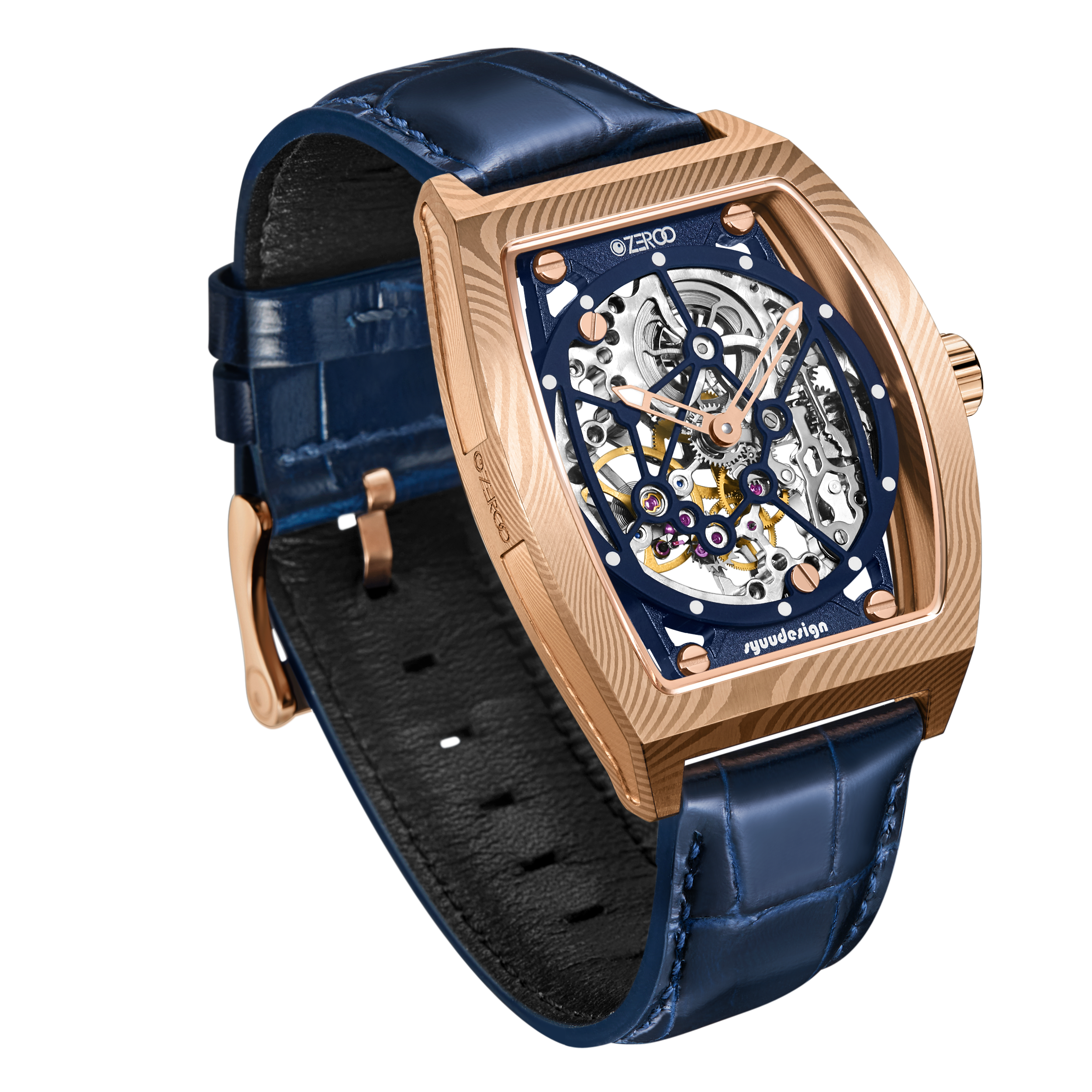 ZEROO M1D | DAMASCUS STEEL THE AURIGA SKELETON MECHANICAL