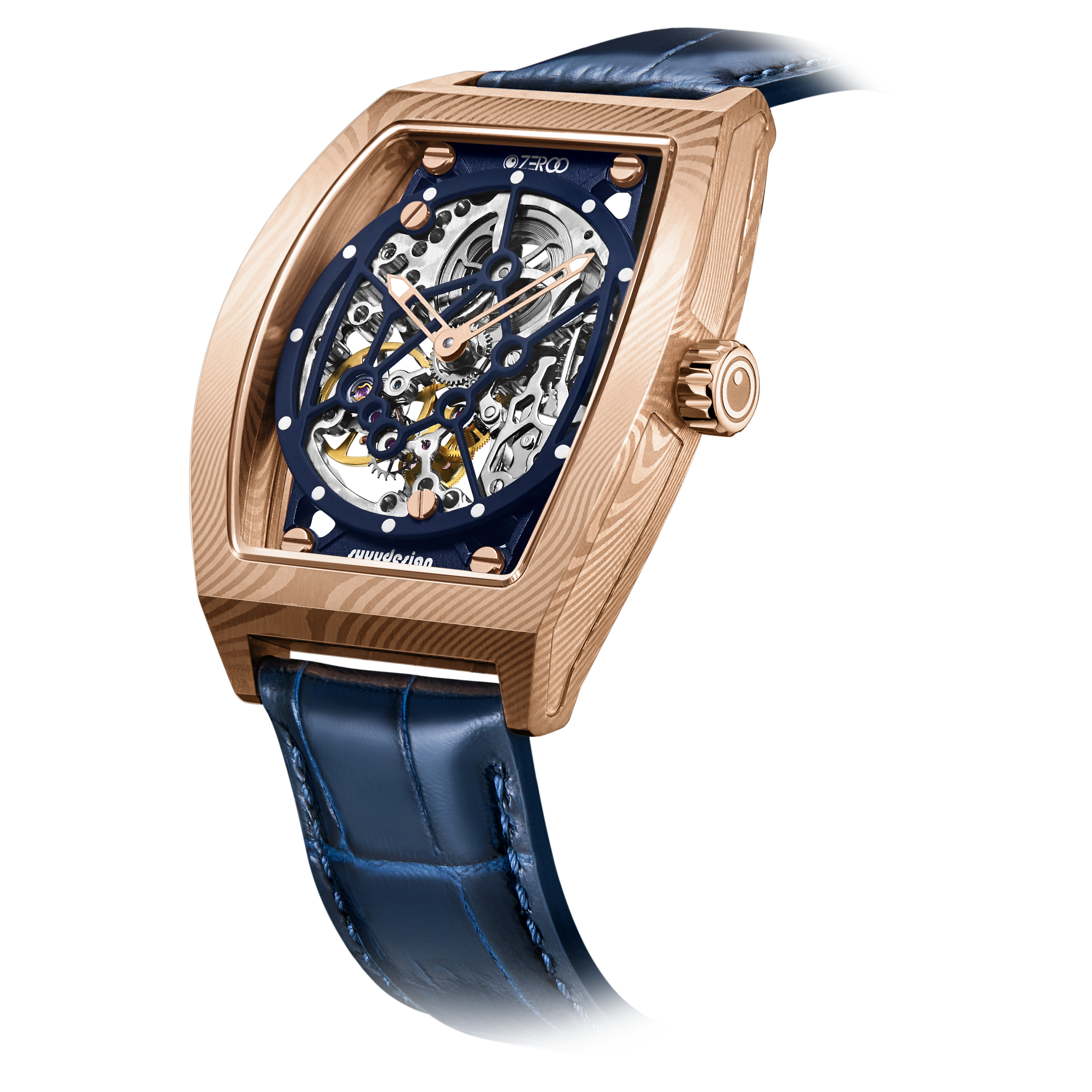 ZEROO M1D | DAMASCUS STEEL THE AURIGA SKELETON MECHANICAL